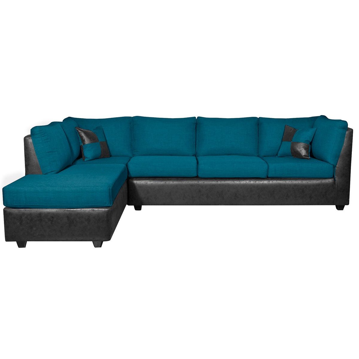 BLACK FACTORY - Sofá Seccional Fijo Izquierdo Donato Esmeralda