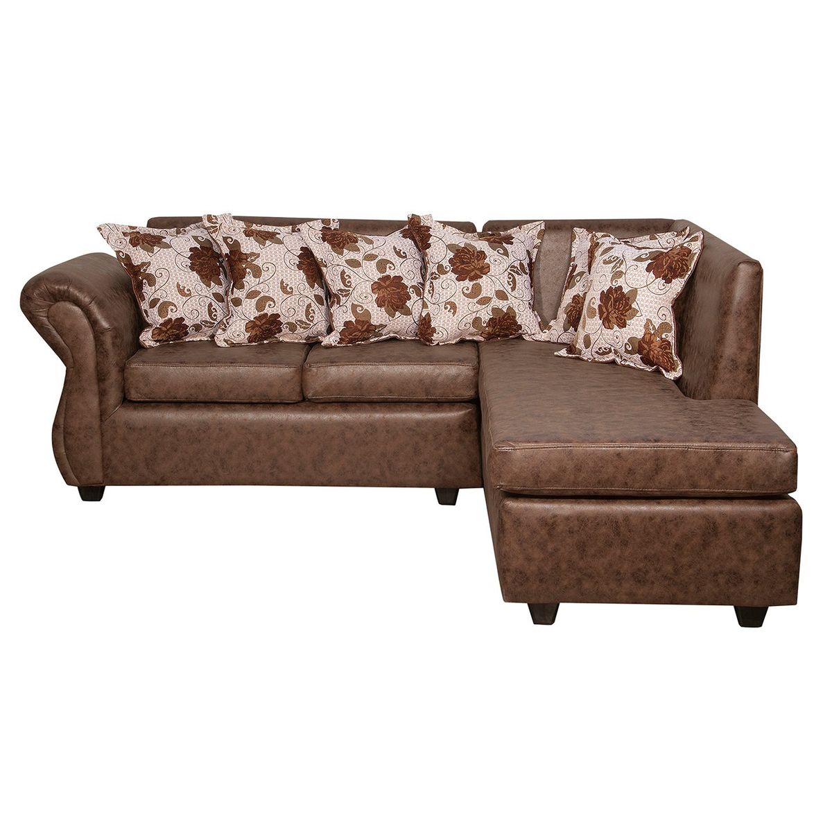 BLACK FACTORY - Sofá Seccional Fijo Derecho Isabella Cafe