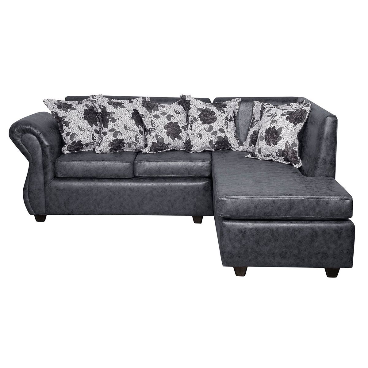 BLACK FACTORY - Sofá Seccional Fijo Derecho Isabella Gris