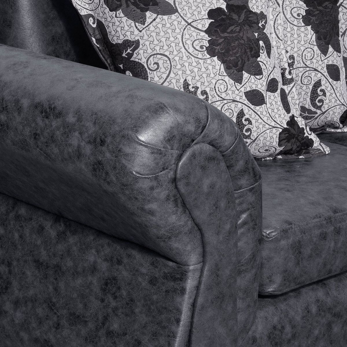 BLACK FACTORY - Sofá Seccional Fijo Derecho Isabella Gris