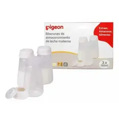 PIGEON - Set 3 Biberón De Almacenamiento Leche Materna