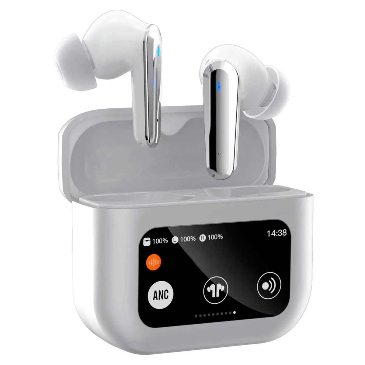 TECNOLAB - Audifonos Inalámbrico Bluetooth Pantalla Touch Blanco