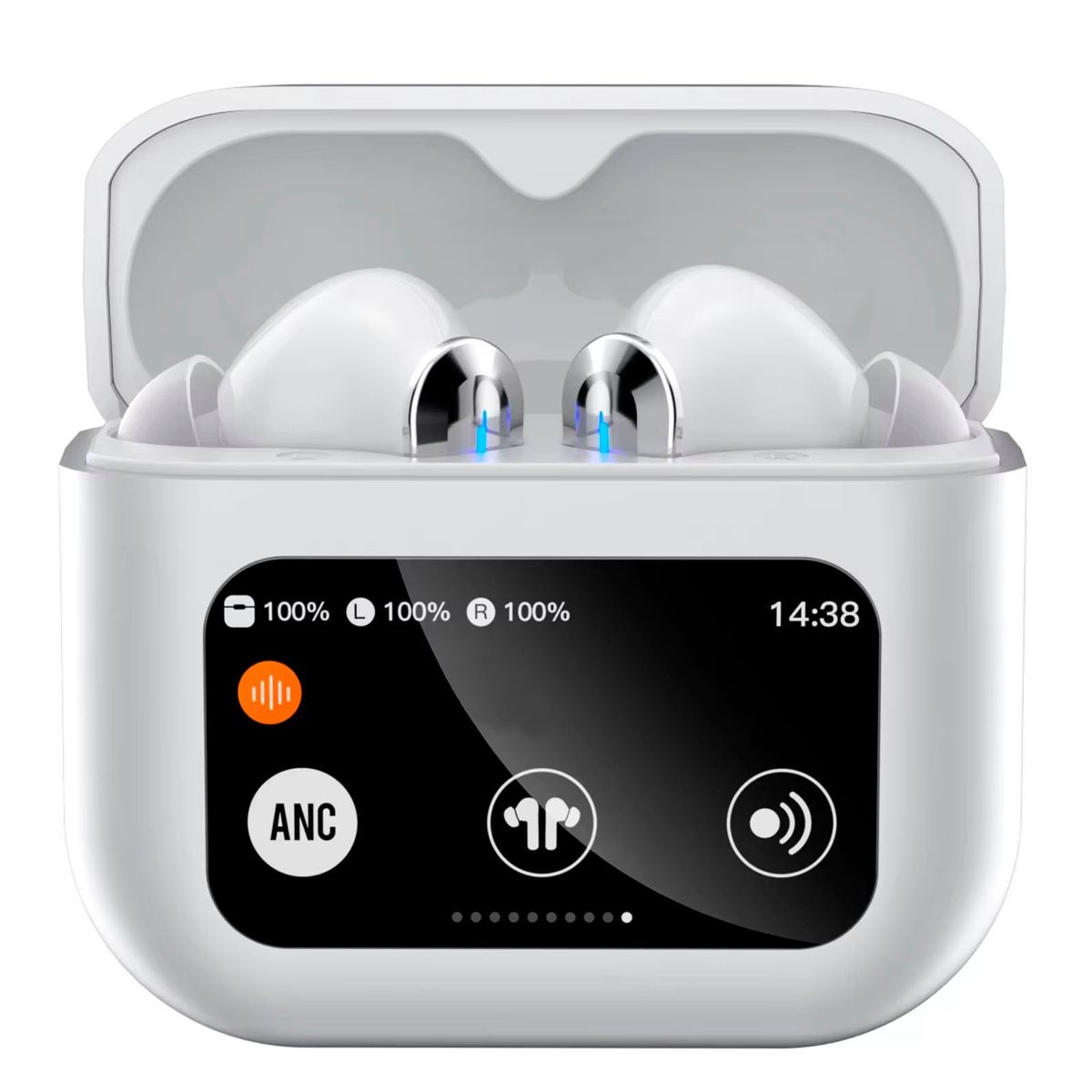 TECNOLAB - Audifonos Inalámbrico Bluetooth Pantalla Touch Blanco