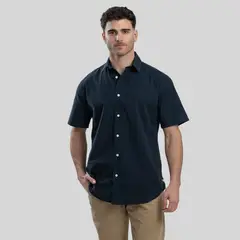 TRAUKO - Camisa Hombre Algodón Azul Weekend Navy