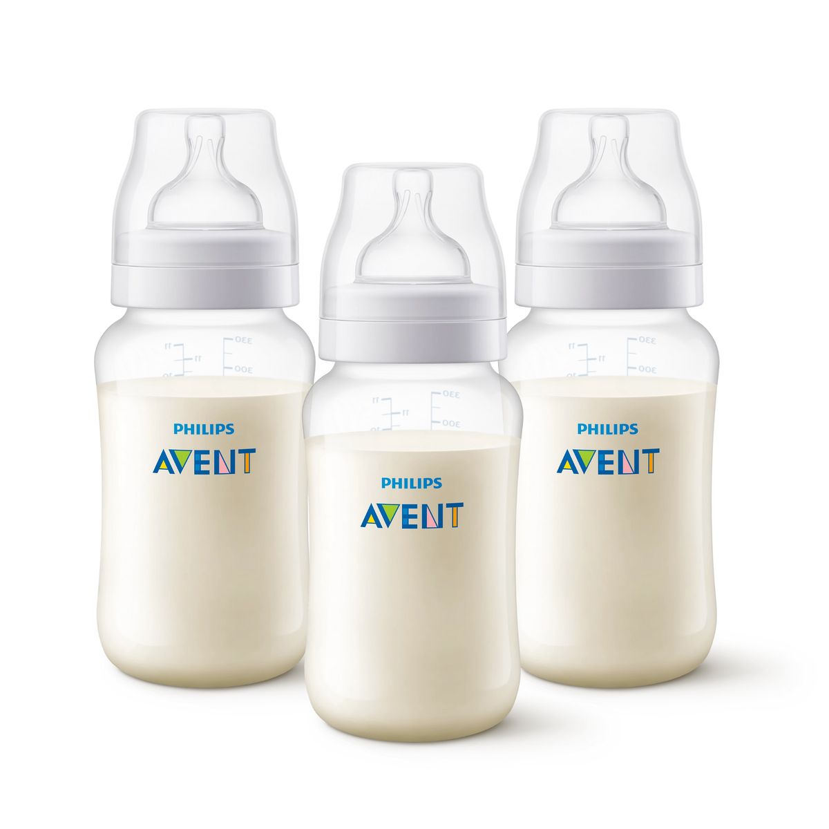 PHILIPS AVENT - Set de 3 mamadera anti-colic 330 ML libre de BPA