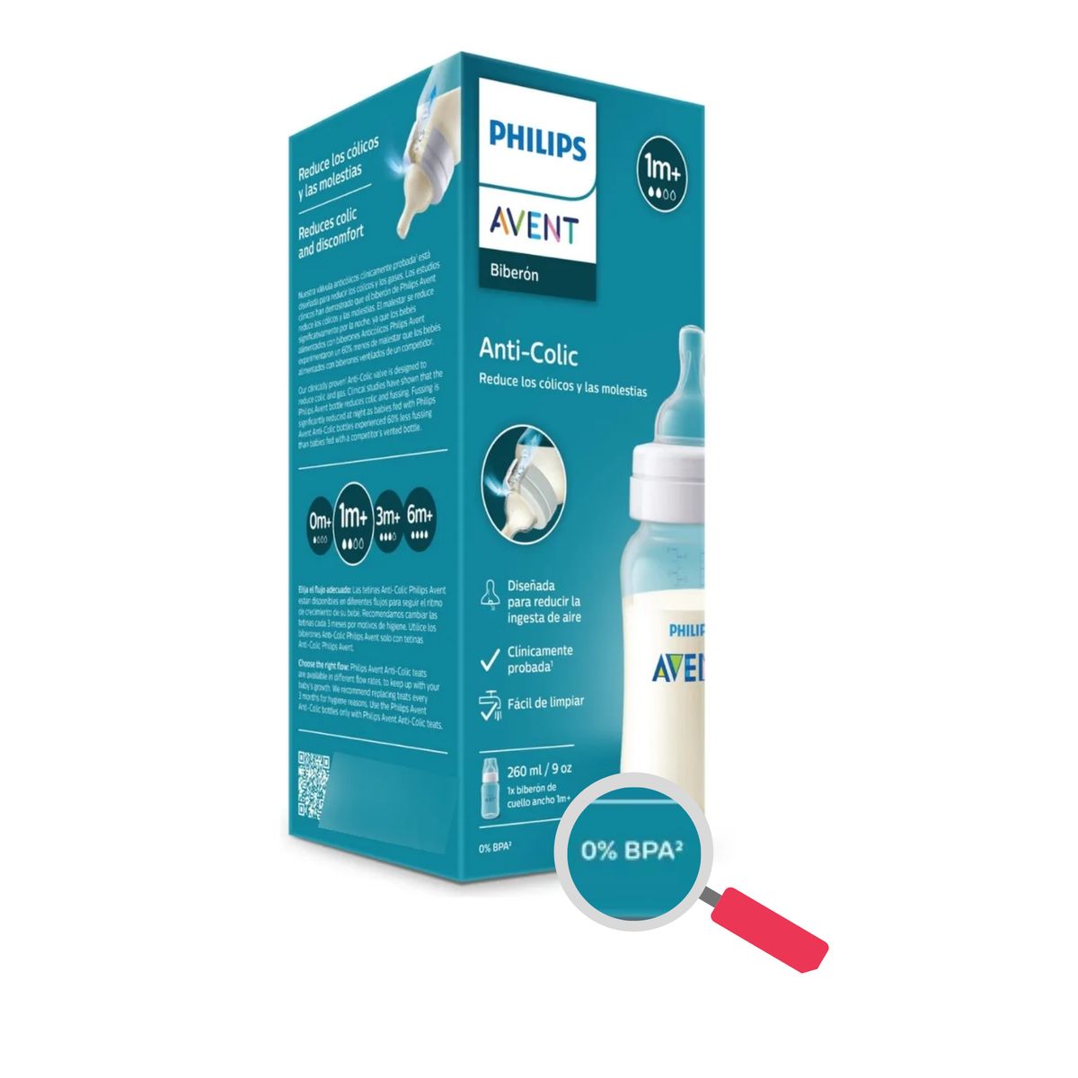 PHILIPS AVENT - Set de 3 mamadera anti-colic 330 ML libre de BPA