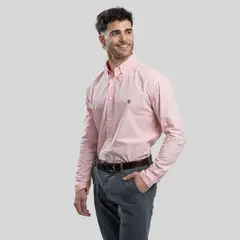 TRAUKO - Camisa Hombre Algodón Rosada Oxford Rose