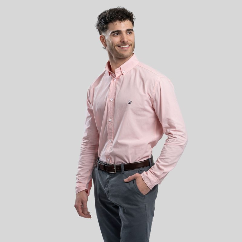 TRAUKO - Camisa Hombre Algodón Rosada Trauko Oxford Rose