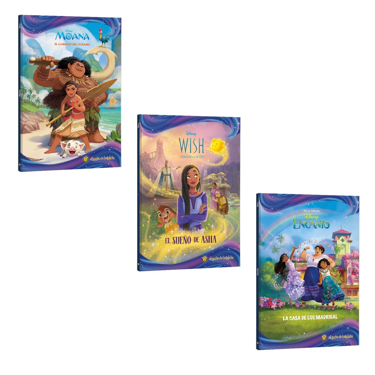 EDITORIAL GUADAL - Pack Libros Películas Disney-Moana,Wish,Encanto