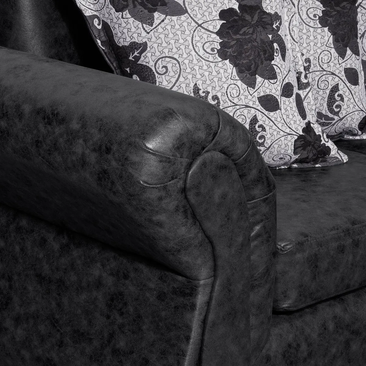 BLACK FACTORY - Sofá Seccional Fijo Derecho Isabella Negro