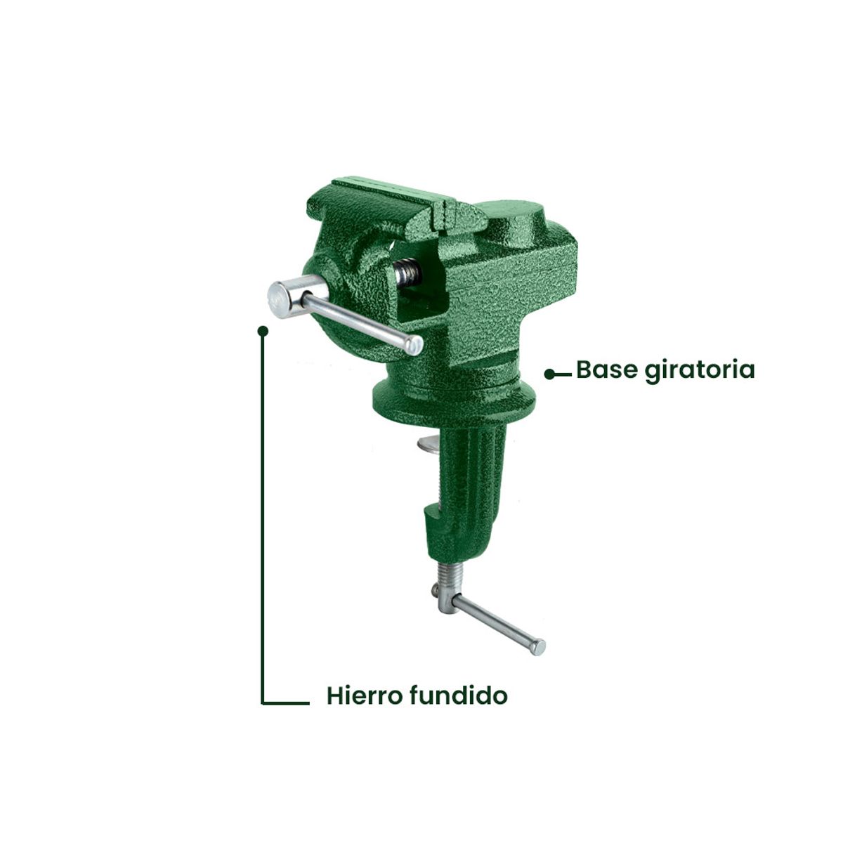 JADEVER - Tornillo Mecánico Base Giratoria 2 Pulgadas 50mm JADEVER