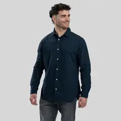 TRAUKO - Camisa Hombre Algodón Azul Sport Navy