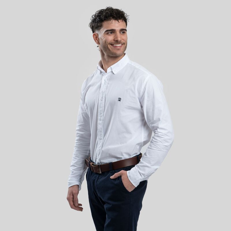 TRAUKO - Camisa Hombre Algodón Blanca Trauko Oxford White