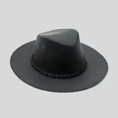 TRAUKO - Sombrero Unisex Cuero Negro