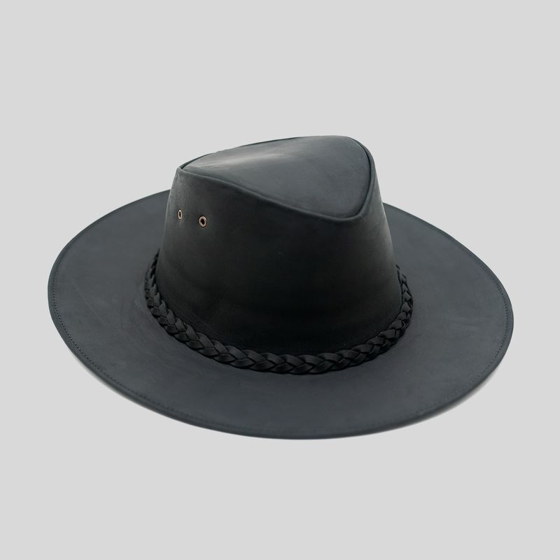 TRAUKO - Sombrero Unisex Cuero Negro Trauko