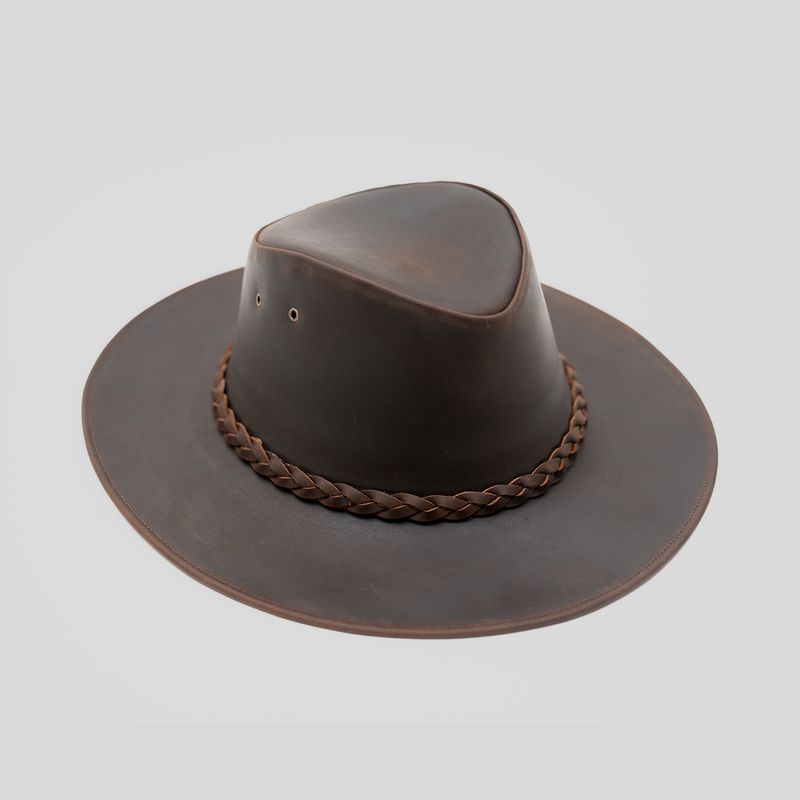 TRAUKO - Sombrero Unisex Cuero Café Trauko