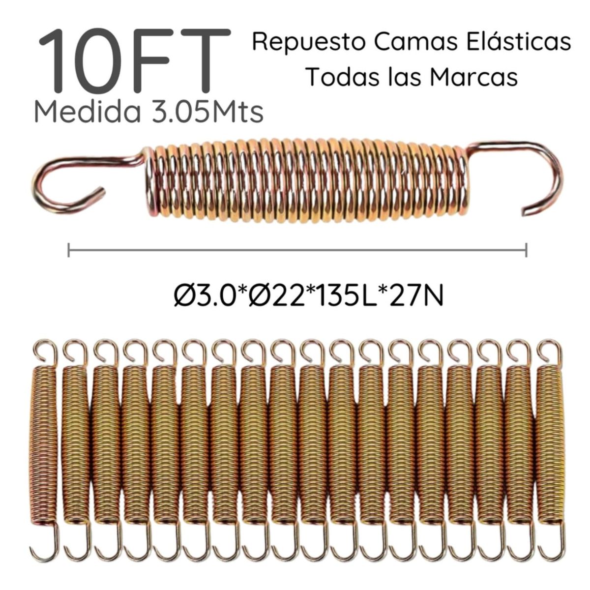 GLOWUP - 30 Resortes Para Camas Elásticas 10ft 3.05mts Glowup