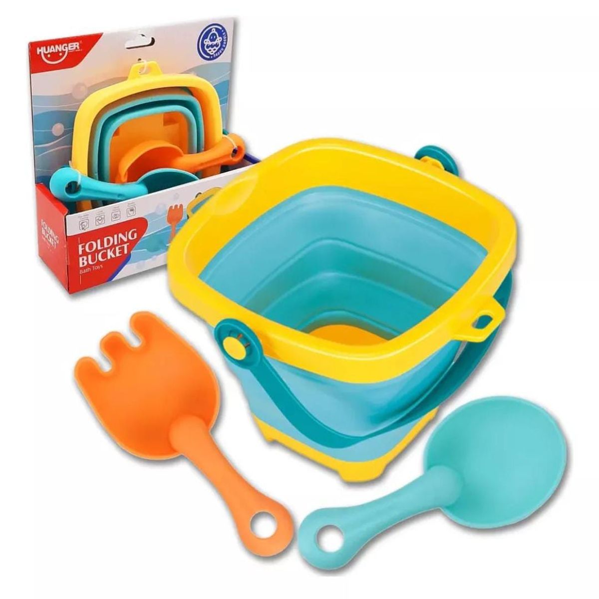 OEM - JUEGO DE PLAYA BALDE PLEGABLE SILICONA CON ACCESORIOS