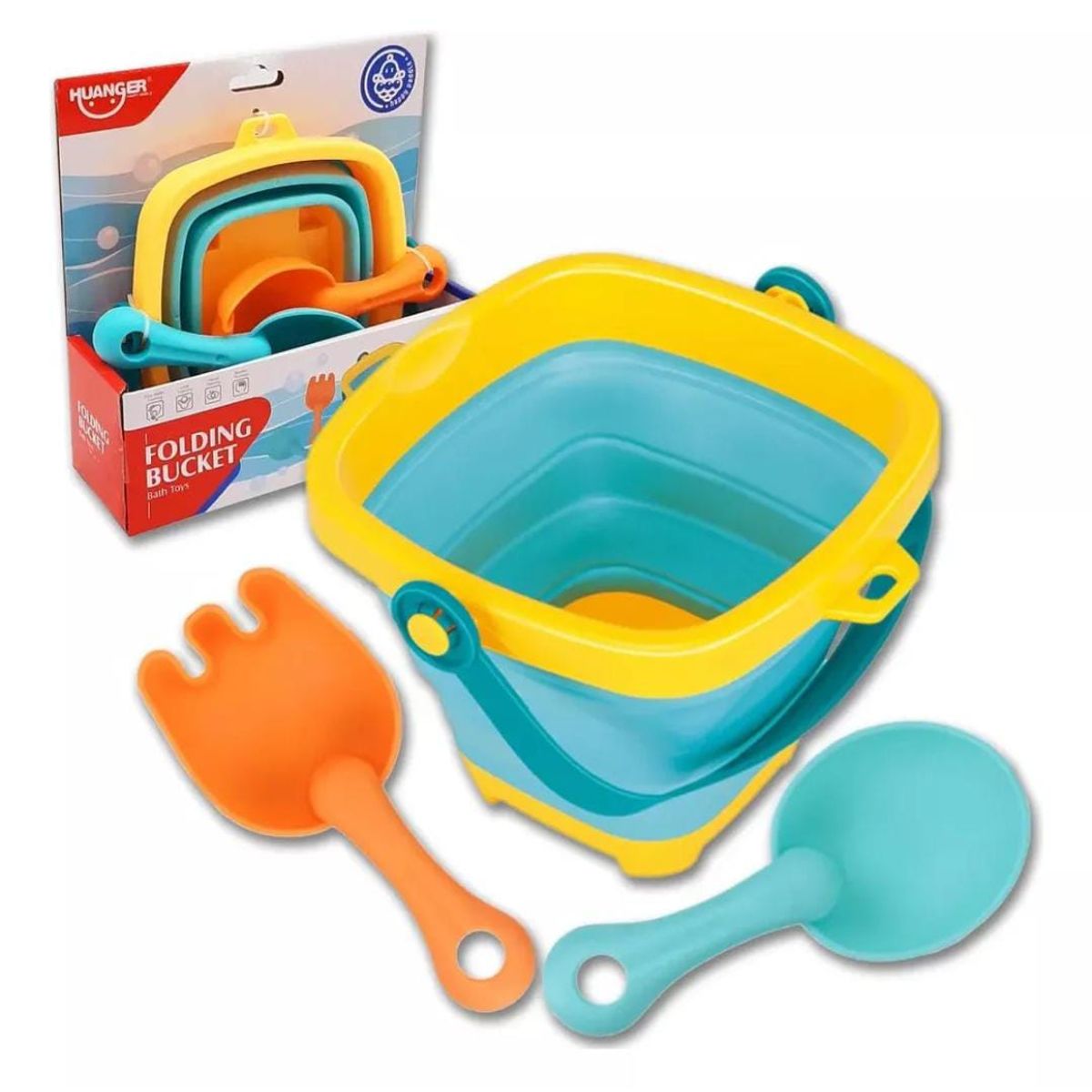 OEM - JUEGO DE PLAYA BALDE PLEGABLE SILICONA CON ACCESORIOS