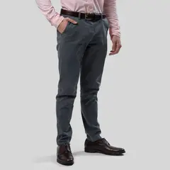 TRAUKO - Pantalón Hombre Algodón Gris Marengo