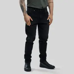 TRAUKO - Jeans Hombre Algodón Negro Black