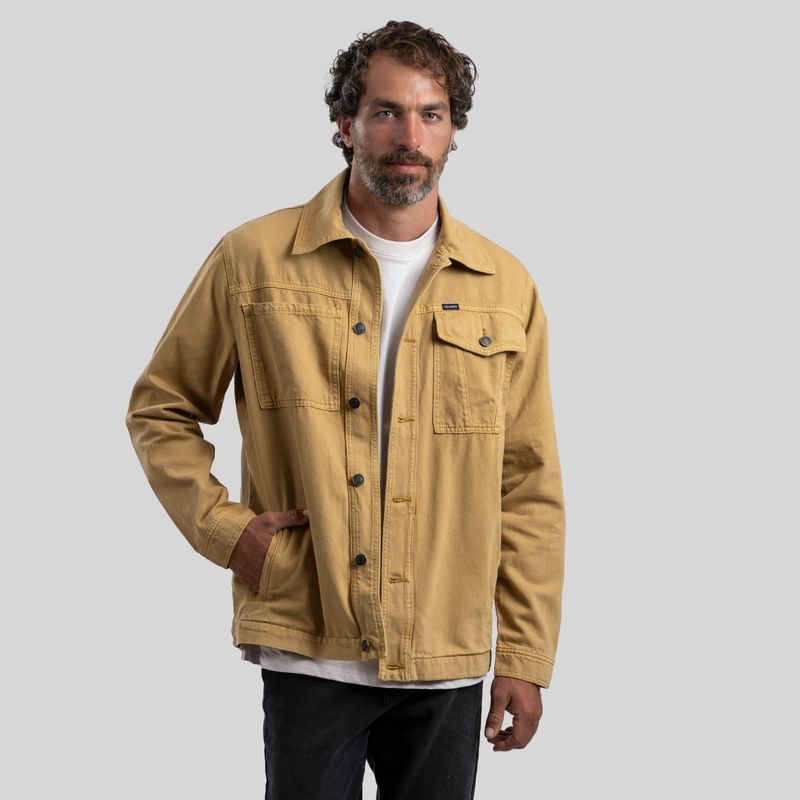 TRAUKO - Chaqueta Hombre Algodón Mostaza Trauko Drill Mostaza