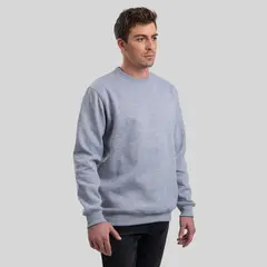TRAUKO - Poleron Hombre Algodón Gris Crew Grey.