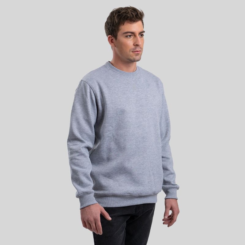 TRAUKO - Poleron Hombre Algodón Gris Trauko Crew Grey.