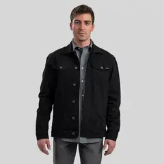 TRAUKO - Chaqueta Hombre Algodón Negro Denim Black