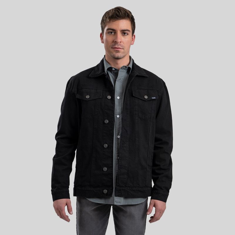 TRAUKO - Chaqueta Hombre Algodón Negro Trauko Denim Black