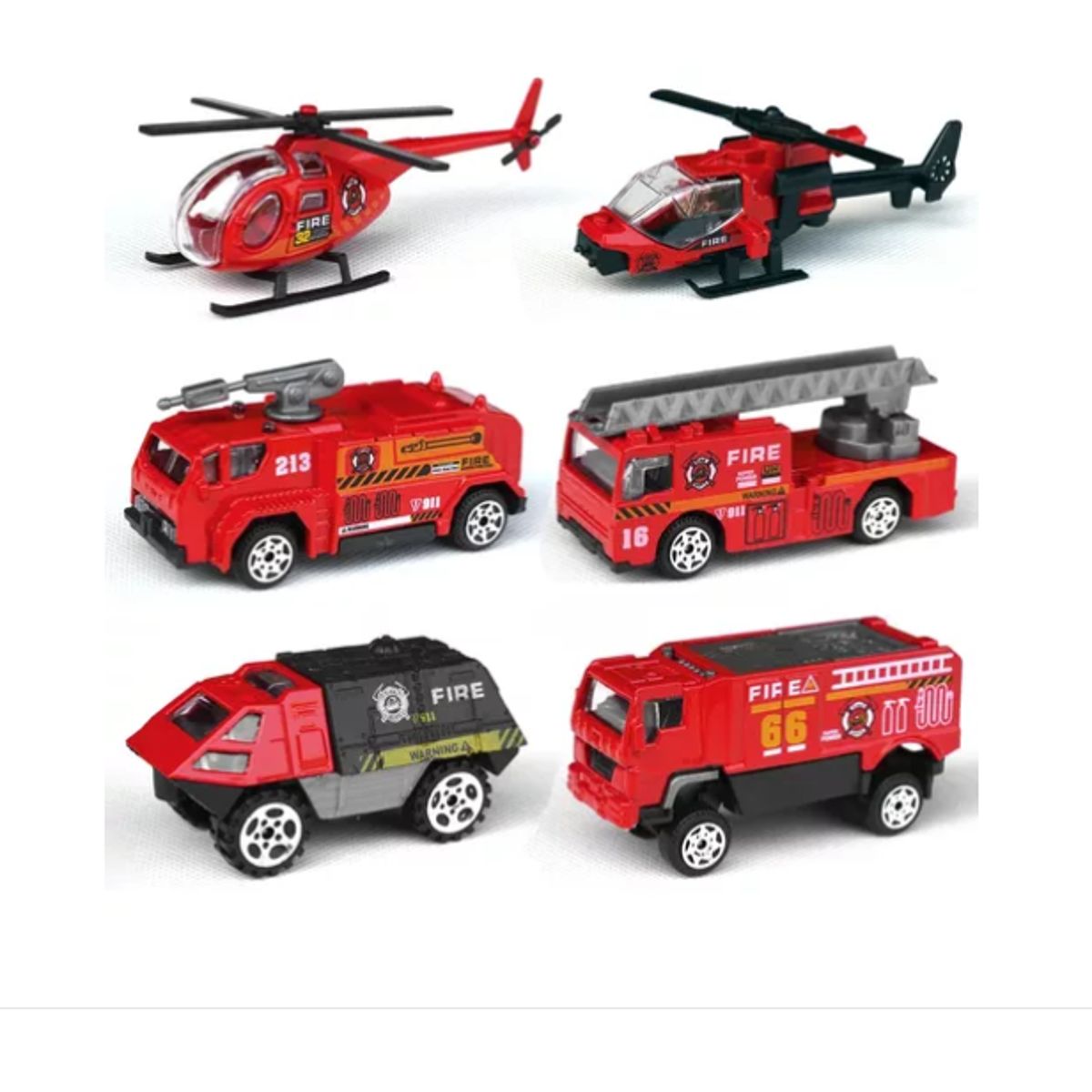 GENERICO - Juego De 6 Modelos De Camión De Bomberos Para Niños