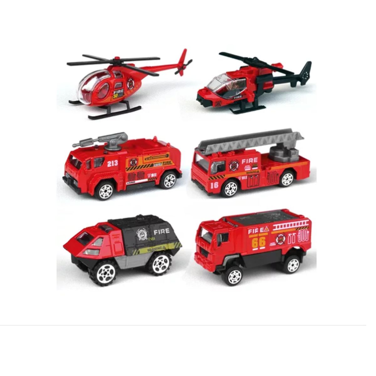 GENERICO - Juego De 6 Modelos De Camión De Bomberos Para Niños