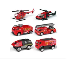GENERICO - Juego De 6 Modelos De Camión De Bomberos Para Niños