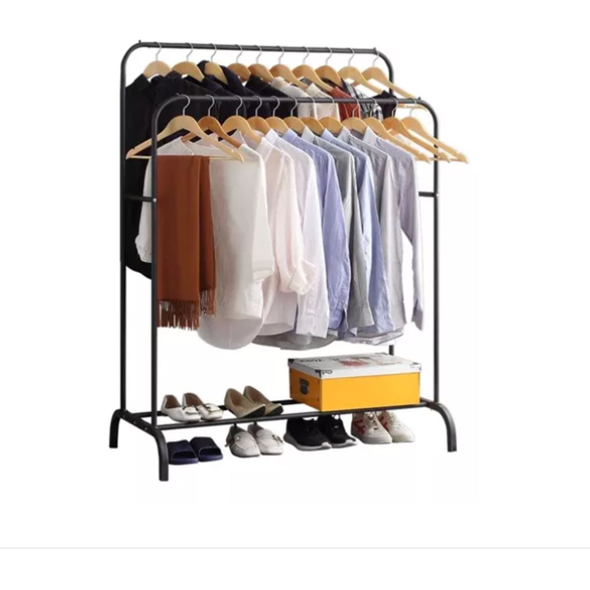 GENERICO - Perchero Organizador Colgante De Ropa Doble Barra Metálico