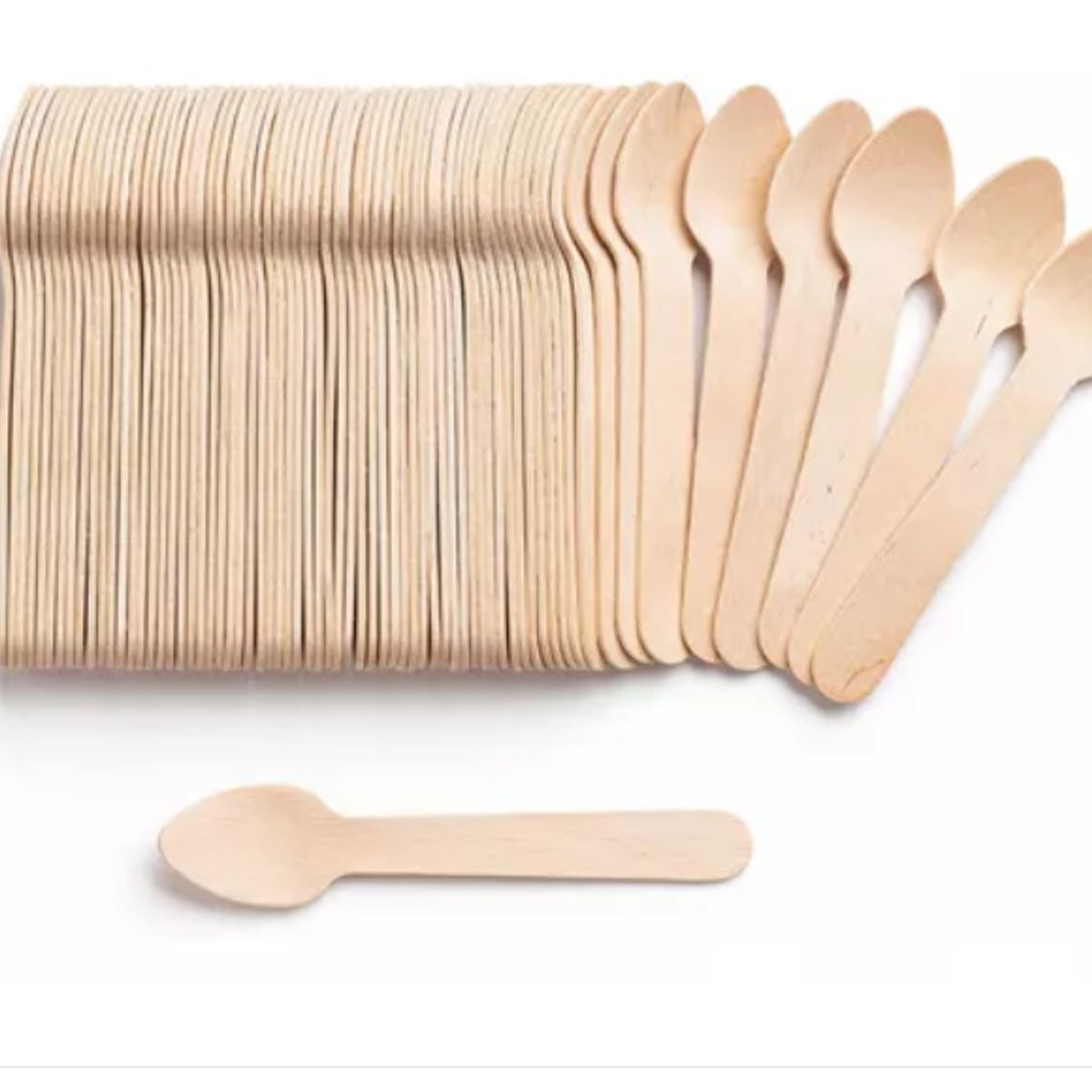 GENERICO - Mini Cucharitas Cucharillas Madera 11 Mm X 100 Unidades