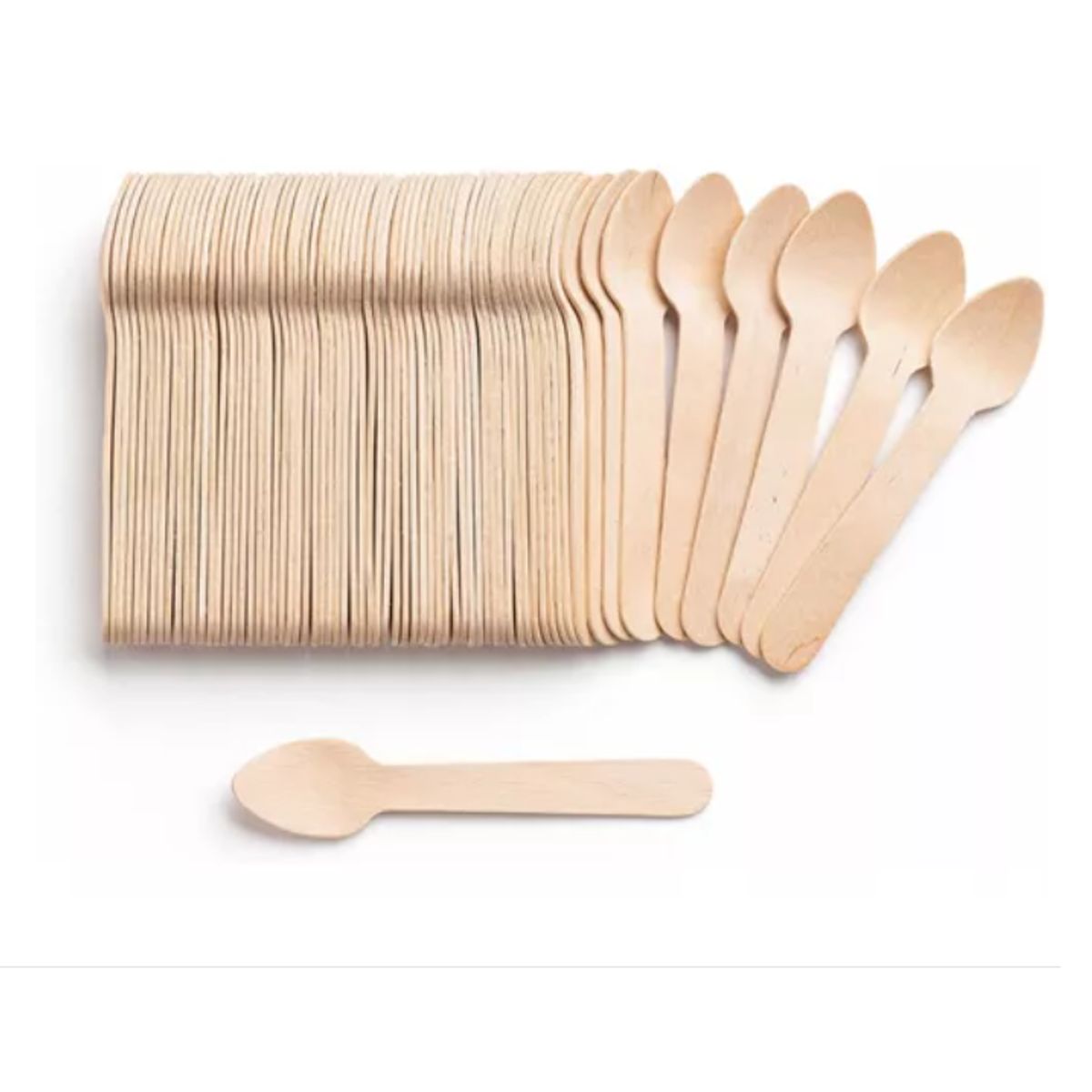 GENERICO - Mini Cucharitas Cucharillas Madera 11 Mm X 100 Unidades