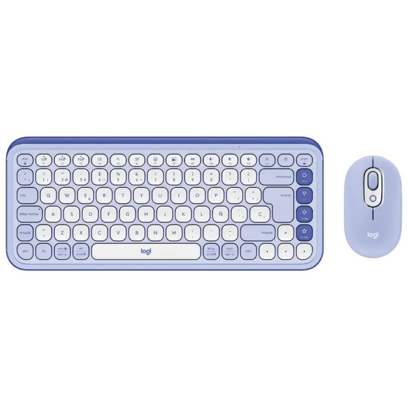 LOGITECH - Kit Logitech Pop Icon Teclado + Mouse Inalámbrico BT Lila