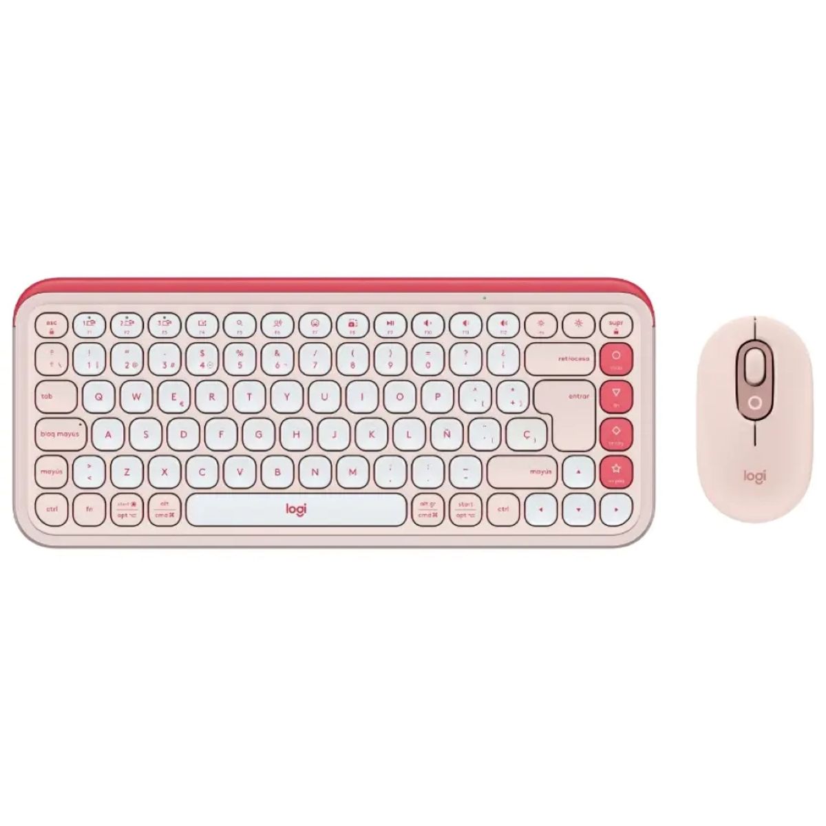 LOGITECH - Kit Logitech Pop Icon Teclado + Mouse Inalámbrico BT Rosa