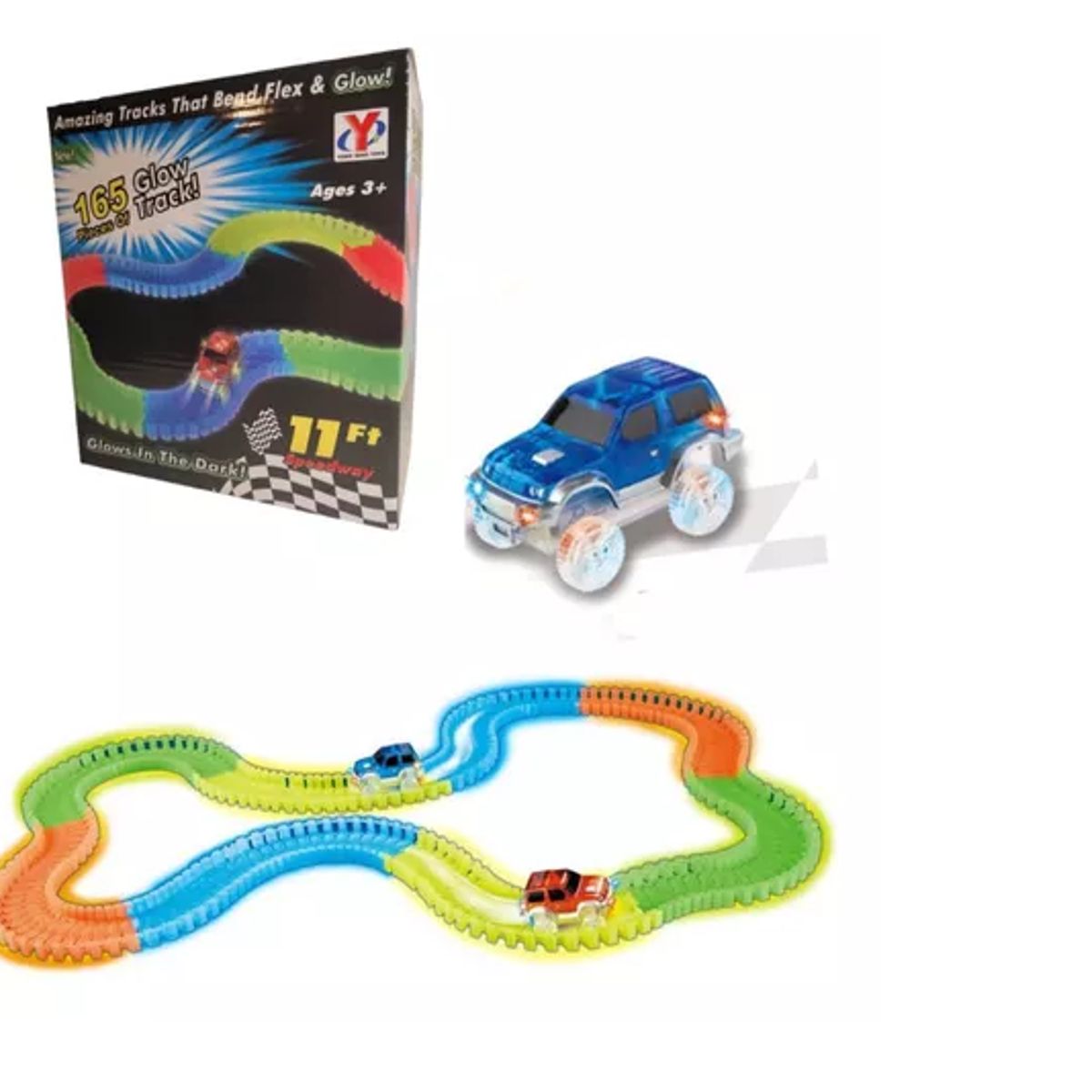 GENERICO - Autopista Flexible Luminosa Xl 165 Piezas 240 Cm
