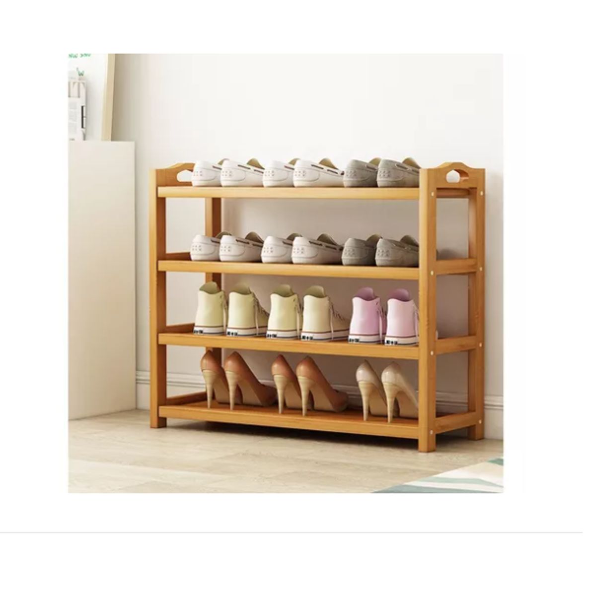 GENERICO - Zapatero Organizador Bambú Multiuso 4 Niveles 10634