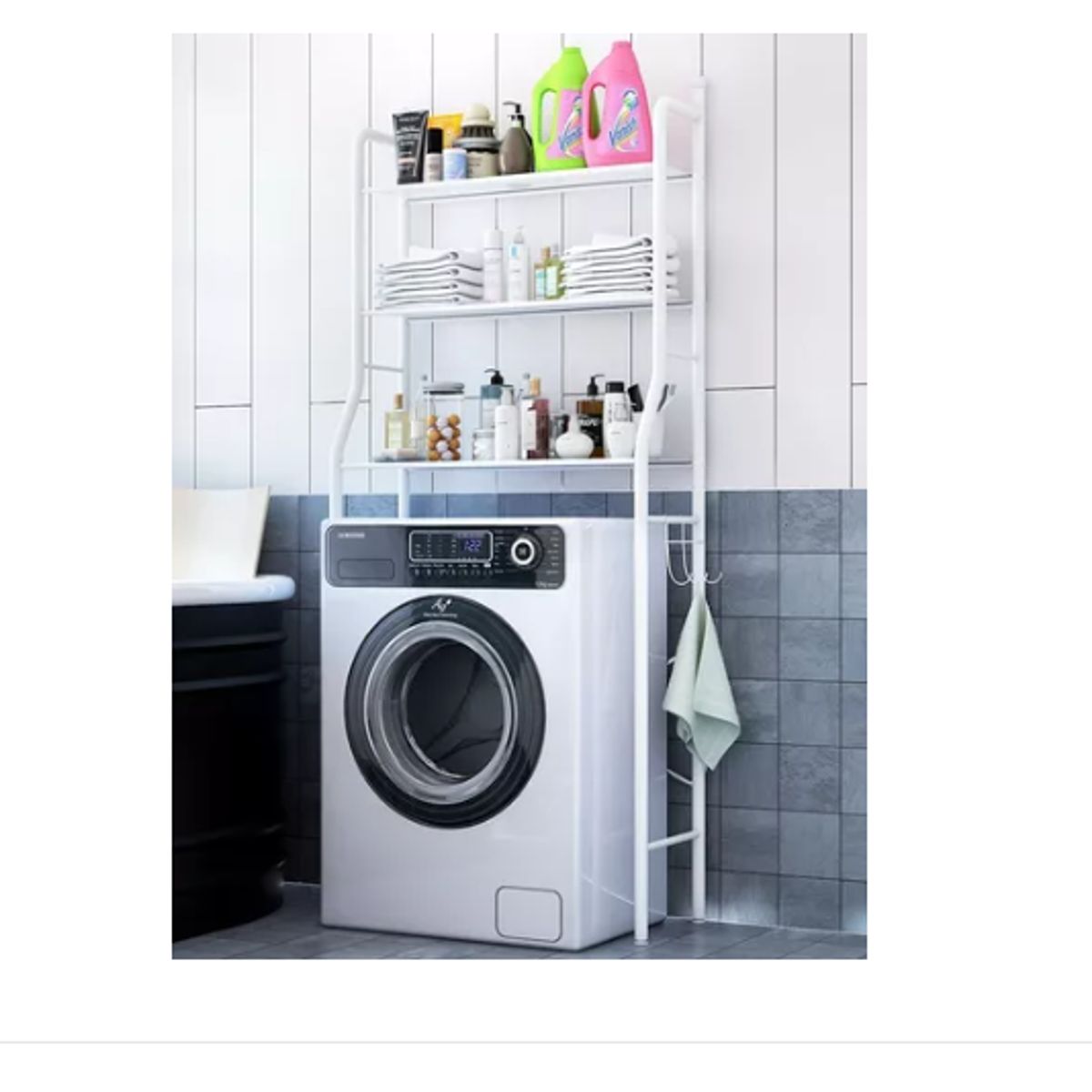 GENERICO - Estante Organizador De Lavadora Baño Metalico Rack 3 Niveles