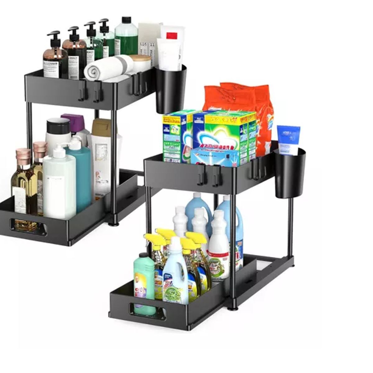 GENERICO - Organizador Bajo Lavaplatos Extraíble Cocina Baño 2 Unidades