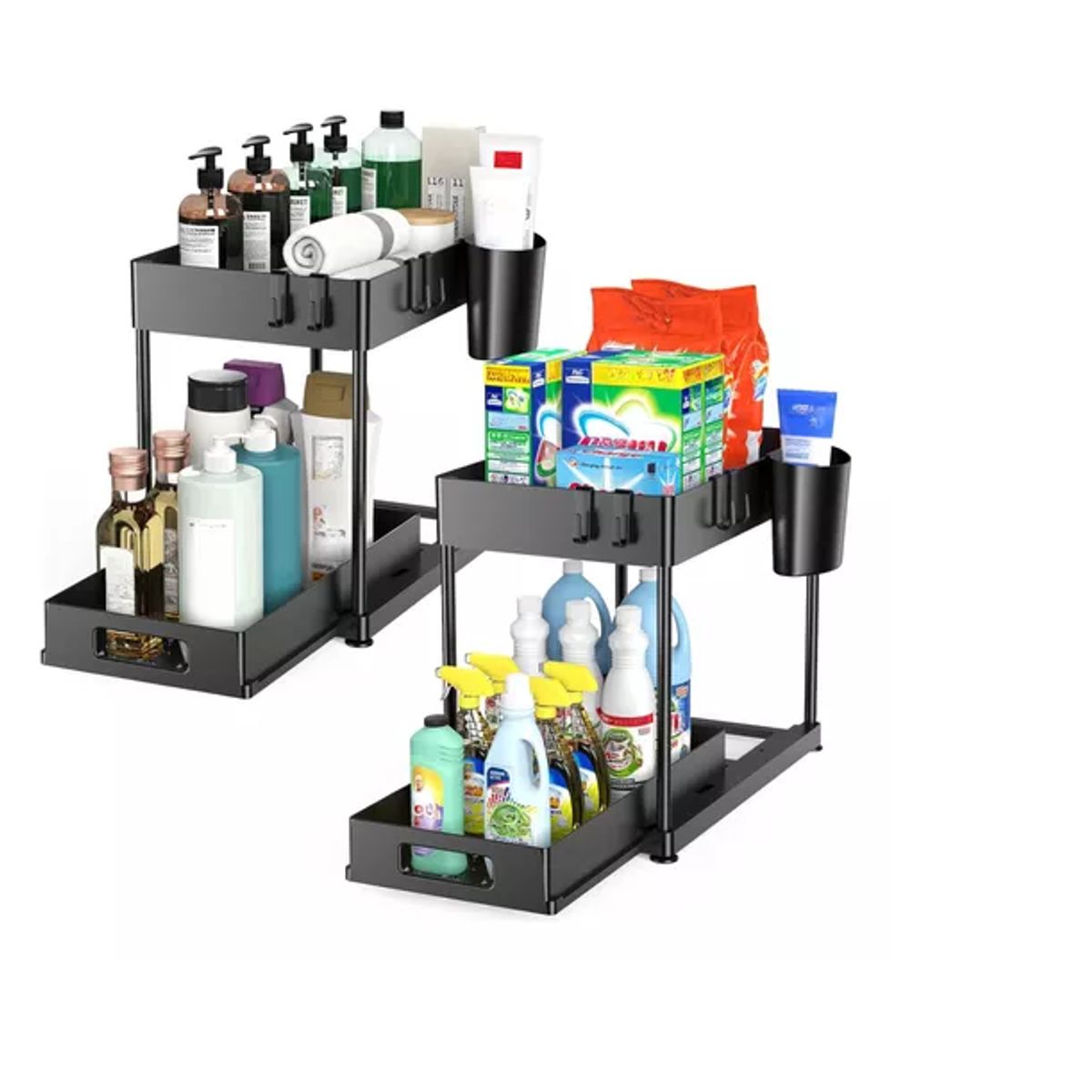 GENERICO - Organizador Bajo Lavaplatos Extraíble Cocina Baño 2 Unidades