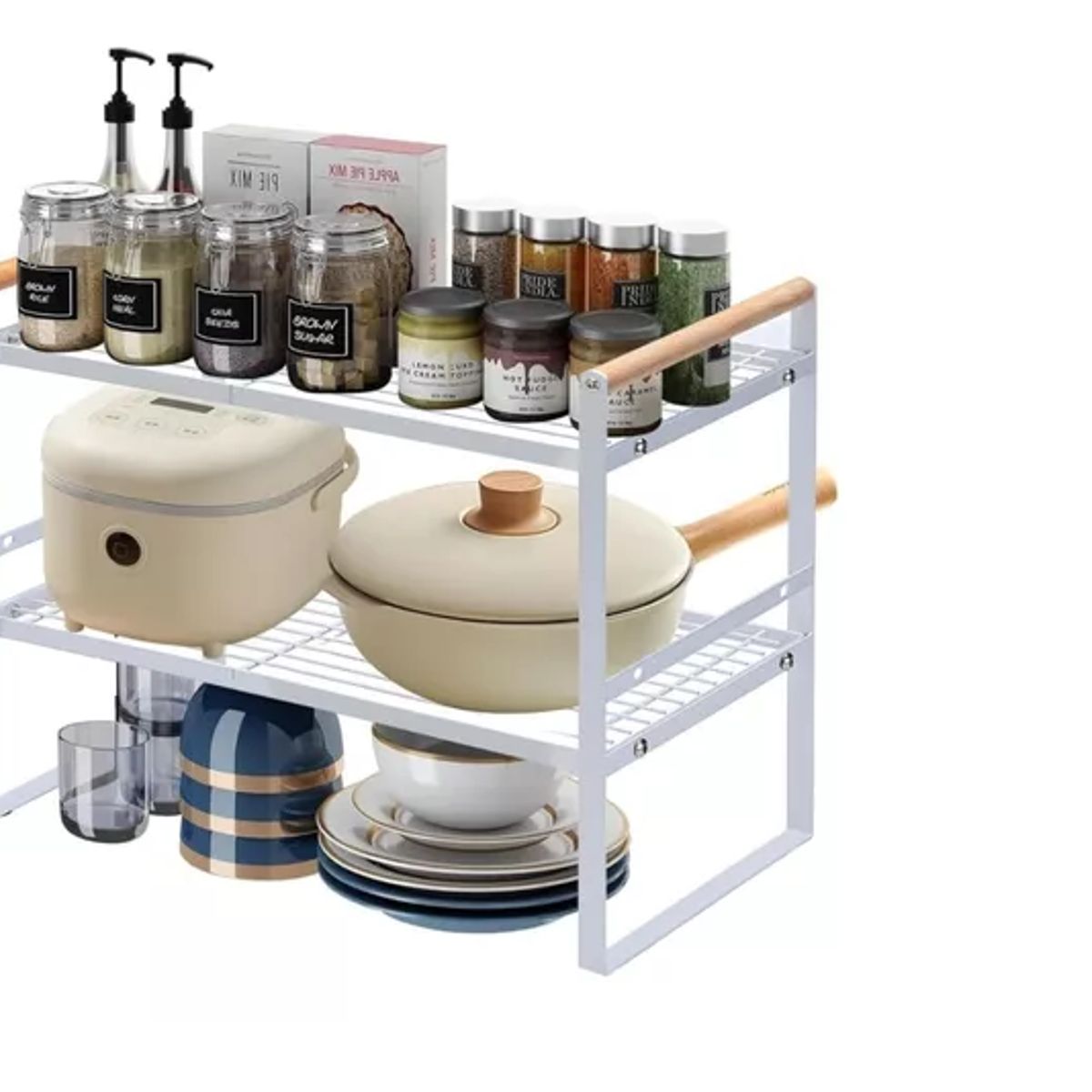 GENERICO - Organizador De Gabinetes De Cocina Estante Escurridor Doble