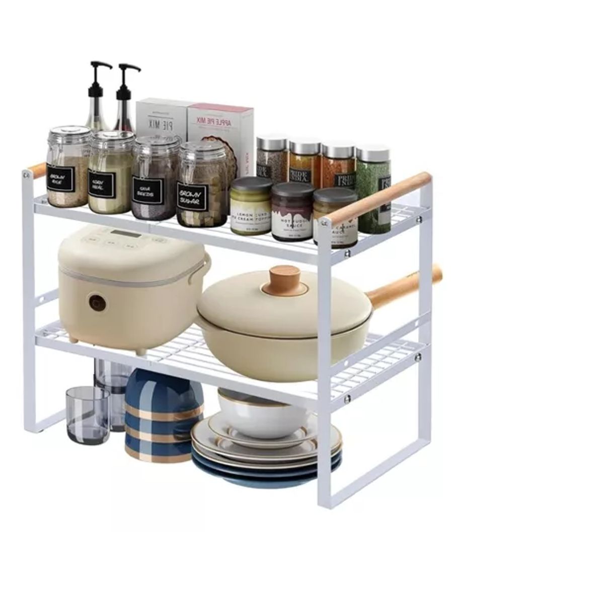 GENERICO - Organizador De Gabinetes De Cocina Estante Escurridor Doble