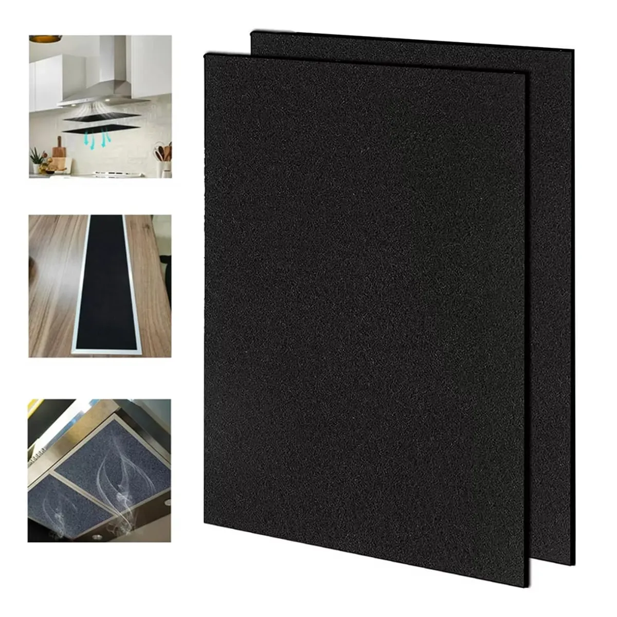 KUANGYE - Dos Filtros Universales Campanas Carbón Activado 60 X 60 Cm