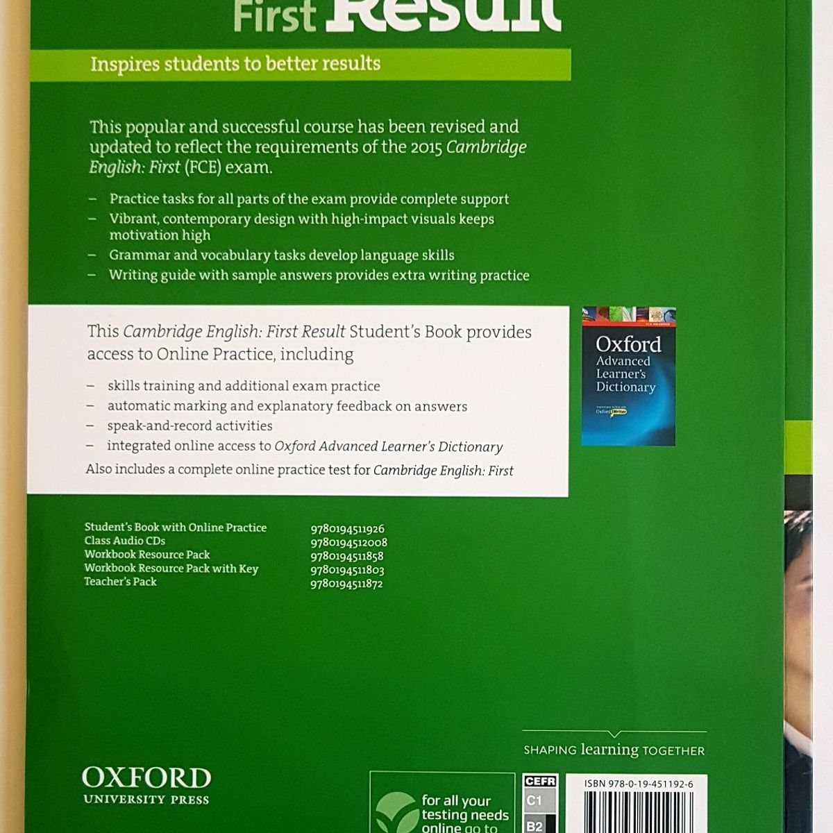 OXFORD - Libro Cambridge English First Result Students Book - B2