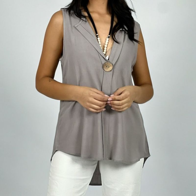 ARRAKASTA - Blusa de lino escote V