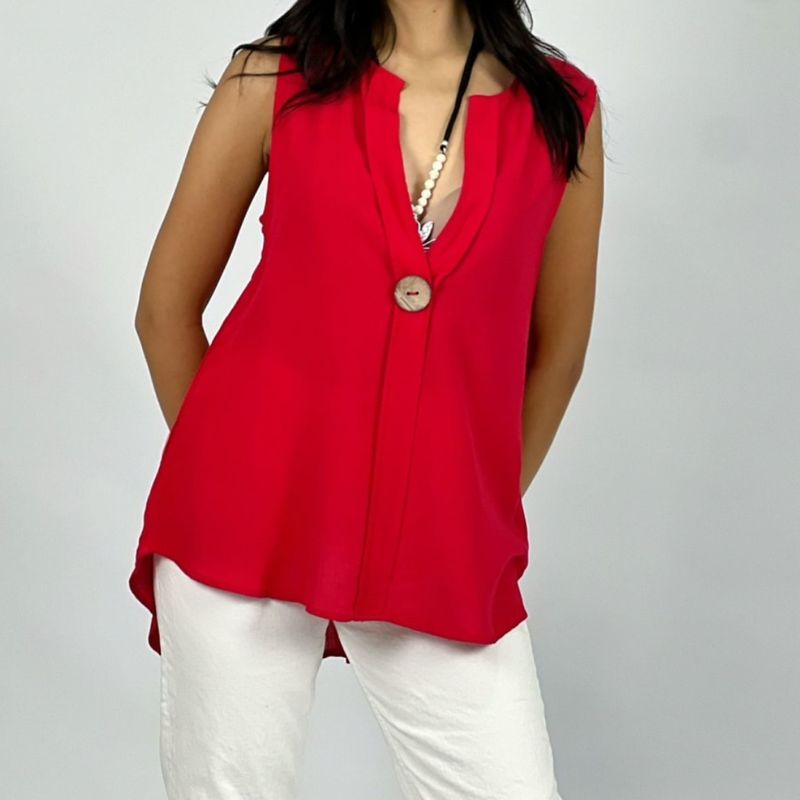 ARRAKASTA - Blusa de lino escote V