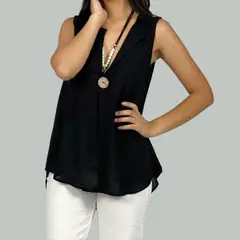 ARRAKASTA - Blusa de lino escote V